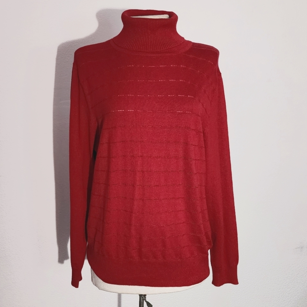 Retrology Long Sleeve Turtleneck Sweater Red Size XL - Picture 2 of 14